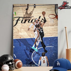 Victor Wembanyama One-Handed Slam With The Finals Logo On The Court Spurs Versus Knicks NBA Finals 2026 Home Decor Poster Canvas