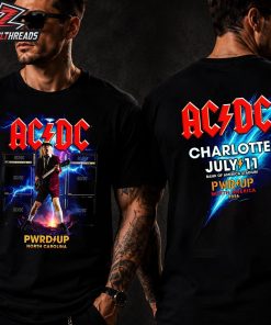ACDC 2026 North American PWR UP Tour Tee At Bank Of America Stadium In Charlotte NC On July 11th 2026 Two Sided Unisex T-Shirt