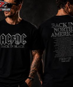 ACDC Back In Black PWR UP Tour Tee 2026 North American Two Sided Unisex T-Shirt