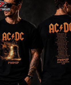 ACDC Hells Bells Lightning PWR UP Tour Tee 2026 North American Two Sided Unisex T-Shirt