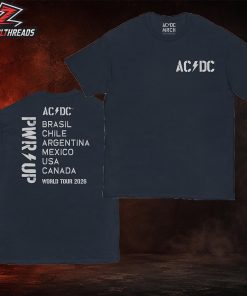 ACDC Navy Logo PWR UP Tour Tee 2026 North American Two Sided Unisex T-Shirt