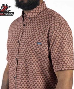 Deco Daze KUNUFLEX Short Sleeve Hawaiian Shirt Art Deco Geometric Casual Button Up Shirt For Men And Women