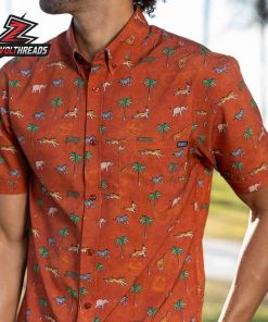 Destination Darjeeling KUNUFLEX Short Sleeve Hawaiian Shirt Safari Adventure Casual Button Up Shirt For Summer Vacation