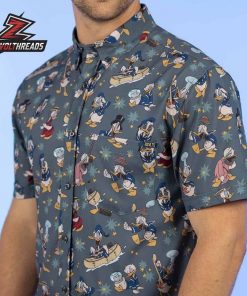 Disney Donald Duck 90th Quackin Us Up KUNUFLEX Short Sleeve Hawaiian Shirt Casual Button Up Shirt For Holiday