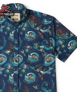 Disney Fantasia 85th Anniversary Across the Cosmos KUNUFLEX Short Sleeve Hawaiian Shirt Casual Button Up Shirt For Men And Women