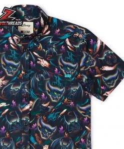 Disney Fantasia 85th Anniversary Fright On Bald Mountain KUNUFLEX Short Sleeve Hawaiian Shirt Casual Button Up Shirt For Men And Women