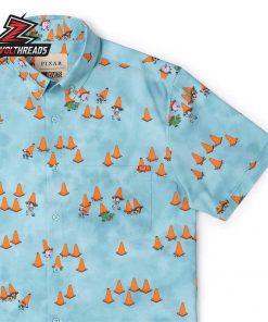 Disney and Pixar Toy Story DROP KUNUFLEX Short Sleeve Hawaiian Shirt Casual Button Up Shirt For Summer Vacation