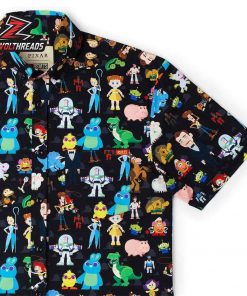 Disney And Pixar Toy Story Ready 4 Adventure KUNUFLEX Short Sleeve Hawaiian Shirt Casual Button Up Shirt For Summer Vacation