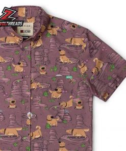 Disney And Pixar Up My Name Is Dug KUNUFLEX Short Sleeve Hawaiian Shirt Casual Button Up Shirt For Men And Women