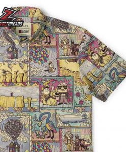 Disney and Pixar Up Paradise Found KUNUFLEX Short Sleeve Hawaiian Shirt Casual Button Up Shirt For Holiday