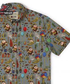 Disney and Pixar Up The Wilderness Must Be Explored KUNUFLEX Short Sleeve Hawaiian Shirt Casual Button Up Shirt For Men And Women