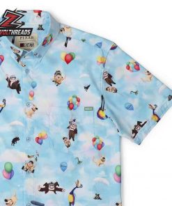 Disney and Pixar Up What Goes Up KUNUFLEX Short Sleeve Hawaiian Shirt Casual Button Up Shirt For Summer Vacation