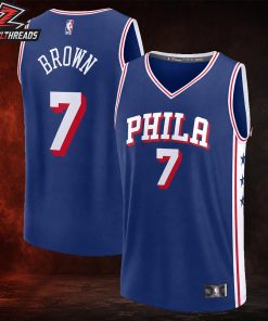 Jaylen Brown Philadelphia 76ers Name And Number Fanmade High Quality Icon Edition Basketball Jersey