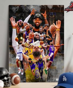 LeBron James Leaves Los Angeles Lakers After 8 Incredible Years With An NBA Cup And An NBA Championship Home Decor Poster Canvas