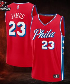 LeBron James Philadelphia 76ers Fast Break Red Jersey Icon Edition High Quality Fanmade Basketball Jersey Shirt