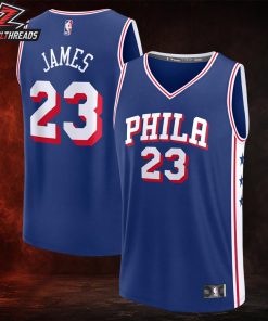 LeBron James Philadelphia 76ers Fast Break Royal Jersey Icon Edition High Quality Fanmade Basketball Jersey Shirt