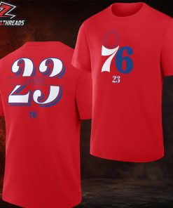 LeBron James Philadelphia 76ers In The Paint Red Tee Name And Number Two Sided Unisex T-Shirt
