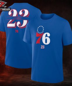 LeBron James Philadelphia 76ers In The Paint Royal Tee Name And Number Two Sided Unisex T-Shirt
