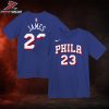 LeBron James Philadelphia 76ers In The Paint Royal Tee Name And Number Two Sided Unisex T-Shirt