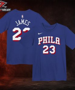 LeBron James Philadelphia 76ers Nike Icon Name And Number Tee Two Sided Unisex T-Shirt