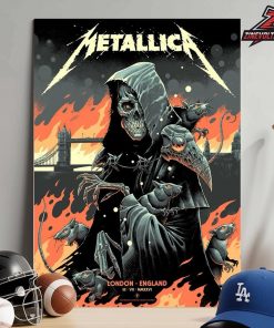 Metallica M72 London England Artwork Venue Poster At London Stadium On July 3rd 2026 Home Decor Poster Canvas