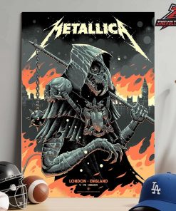 Metallica M72 London England Artwork Venue Poster Night 2 At London Stadium On July 5th 2026 Home Decor Poster Canvas