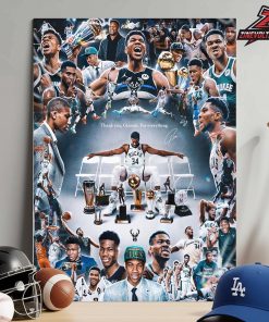Milwaukee Bucks Tribute Poster For Giannis Antentokoumpo Thank You Giannis For Everything Home Decor Poster Canvas