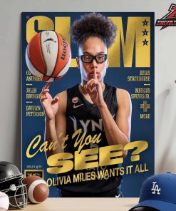 Olivia Miles Minnesota Lynx On Gold Metal Slam Magazine Cover 263 Can’t You See Olivia Miles Wants It All Home Decor Poster Canvas