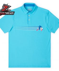 Sonic The Hedgehog Blue Streak RSVLTS All-Day Polo Shirt Speed Inspired Performance Golf Polo