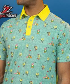 SpongeBob A Gentleman’s Game RSVLTS All-Day Polo Shirt Nickelodeon Performance Golf Polo