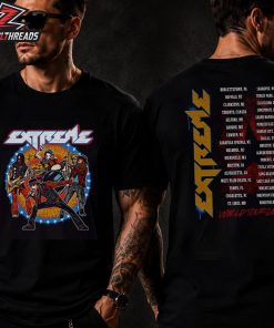 Tin Man Official Extreme Retro Style Band Illustration Vintage Circle Tee With 2026 World Tour Dates Two Sided Unisex T-Shirt