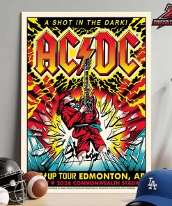 ACDC 2026 North American PWR UP Tour Poster At Commonwealth Staidum Edmonto On August 9th 2026 Home Decor Poster Canvas
