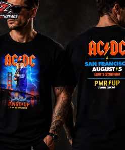 ACDC 2026 North American PWR UP Tour Tee At Levi’s Stadium San Francisco On August 5th 2026 Two Sided Unisex T-Shirt