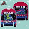Buffalo Bills Grinch Face Snowflake Football Christmas Fan Ugly Sweater Buffalo Bills Grinch Face Snowflake Football Christmas Fan Ugly Sweater