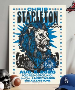 Chris Stapleton One Night Only Show At Ford Field Detroit Michigan On August 8th 2026 Home Decor Poster Canvas