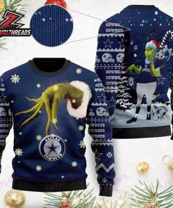 Dallas Cowboys Grinch Hanging Star Ornament Candy Cane Christmas Fan Ugly Sweater