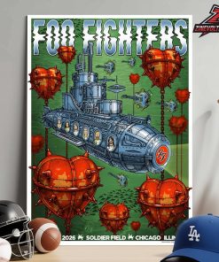 Foo Fighters Event Poster At Soldier Field Chicago IL On August 8th 2026 Home Decor Poster Canvas