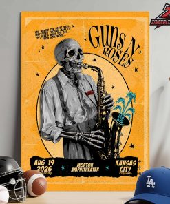 Guns N Roses Event Poster At Morton Amphitheater Kansas City MI On August 19th 2026 Home Decor Poster Canvas