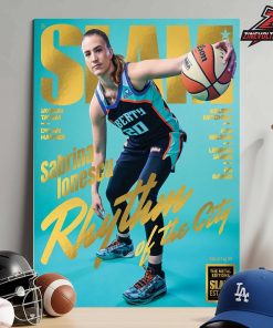 Sabrina Ionescu New York Liberty On Gold Metal Slam 264 Magazine Cover Rhythm Of The City Home Decor Poster Canvas