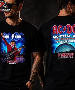 ACDC 2026 North American PWR UP Tour Tee At Parc Jean Drapeau Montreal QC On September 12th 2026 Two Sided Unisex T-Shirt