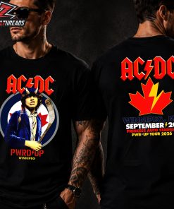 ACDC 2026 North American PWR UP Tour Tee At Princess Auto Stadium Winniepeg MB On September 20th 2026 Two Sided Unisex T-Shirt
