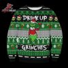 Drink Up Grinches Wine Glass Green Black Christmas Party Ugly Sweater