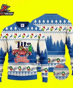 Miller Lite Grinch Merry Christmas Truck Holiday Ugly Sweater