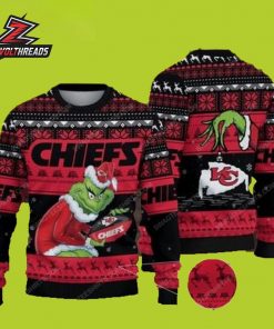 Kansas City Chiefs Grinch Football Stolen Ornament Christmas Fan Ugly Sweater