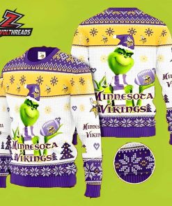 Minnesota Vikings Cute Grinch Football Christmas Ugly Sweater