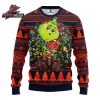 New York Giants Grinch Santa Hat Blue Red NFL Football Christmas Fan Gift Ugly Sweater