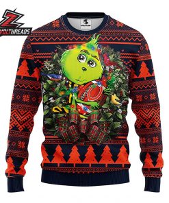 Chicago Bears Cute Grinch Hug NFL Christmas Ugly Sweater Football Fan Holiday Sweater Gift
