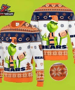 Chicago Bears Grinch NFL Football Christmas Fan Holiday Gift Ugly Sweater