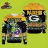 Green Bay Packers Cute Grinch Football Wreath Christmas Fan Gift Ugly Sweater