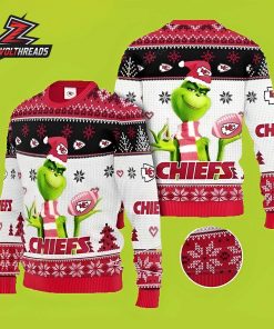Kansas City Chiefs Grinch Christmas Ugly Sweater NFL Fan Gift